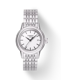 Front view of the watch Tissot Carson Lady with shadow