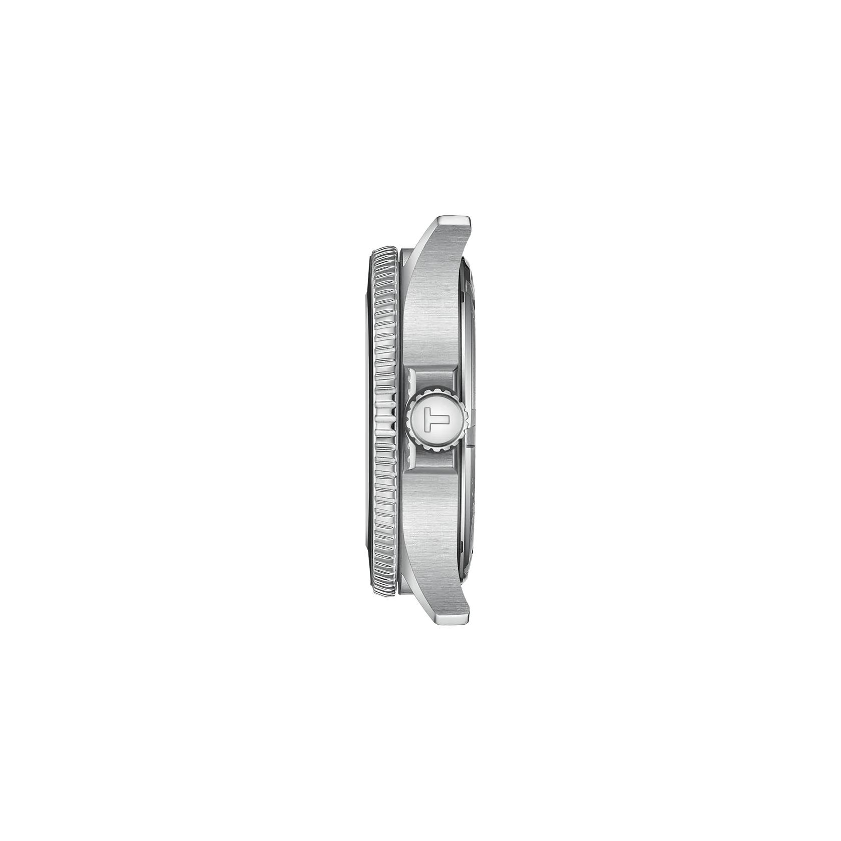 Profile view of the watch case Tissot Seastar 1000 GMT 40mm