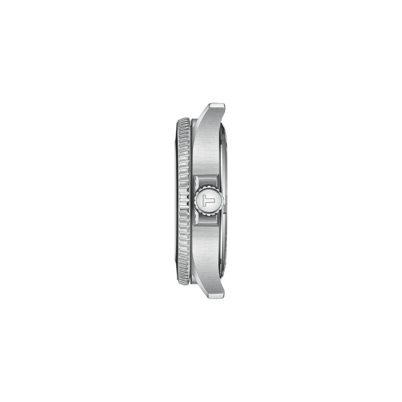 Profile view of the watch case Tissot Seastar 1000 GMT 40mm
