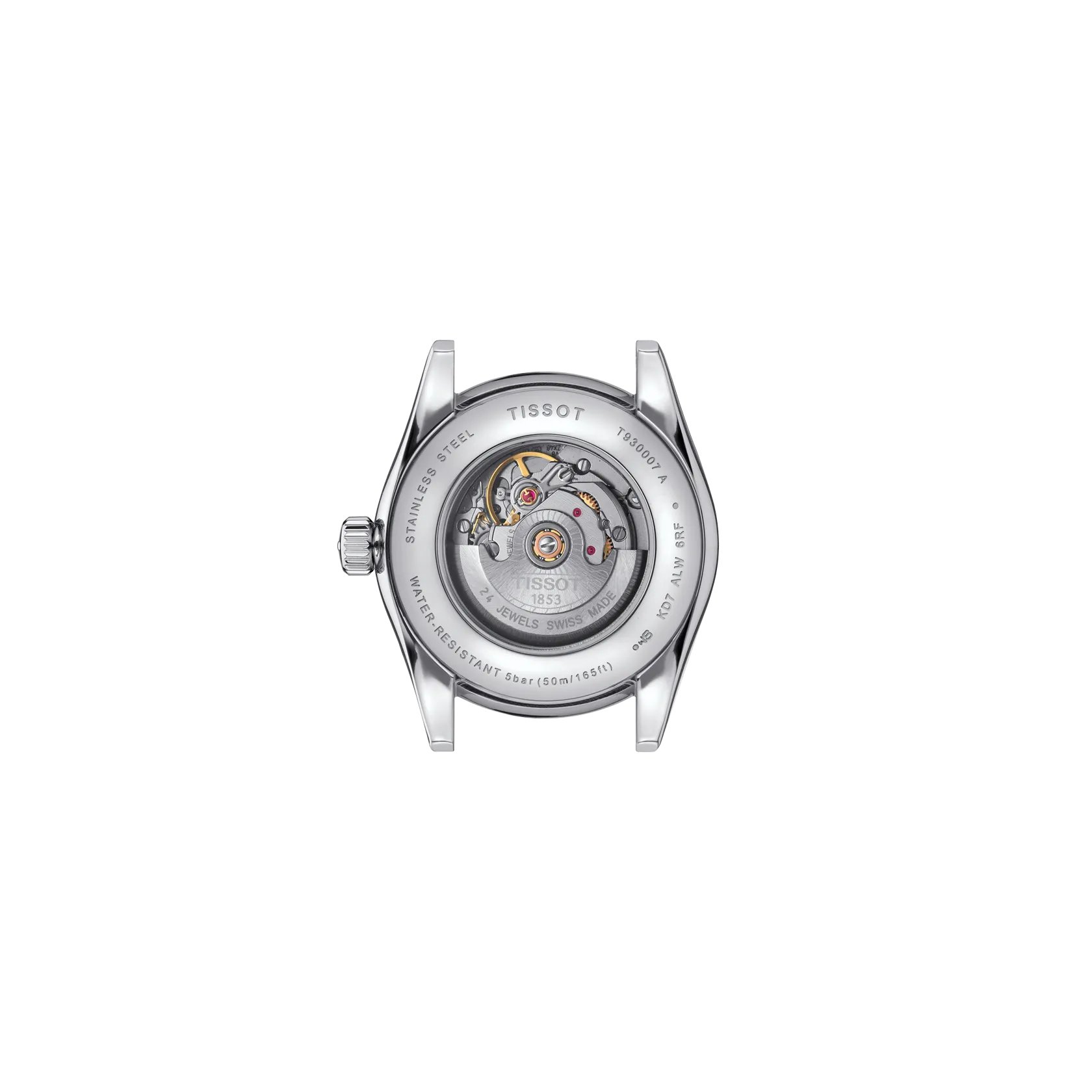 시계 케이스 뒷면 보기 티쏘 T-마이 레이디 오토매틱 18K 골드 베젤