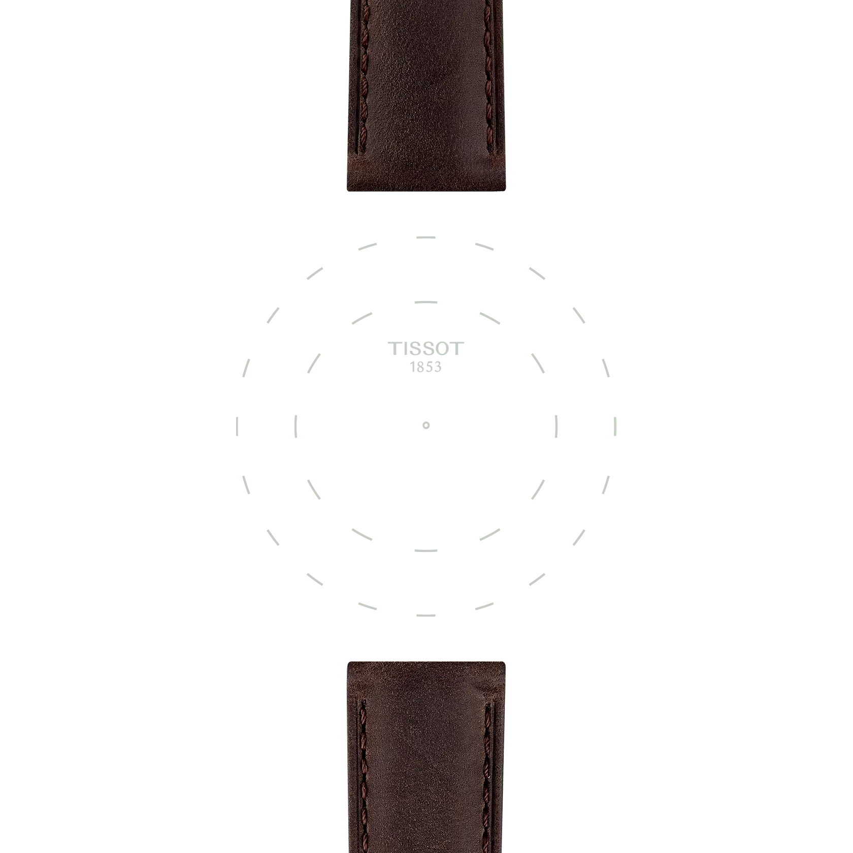 티쏘 정품 브라운 레더 스트랩 20 mm 의 러그에 초점