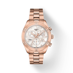 Front view of the watch Tissot PR 100 Sport Chic Chronograph with shadow