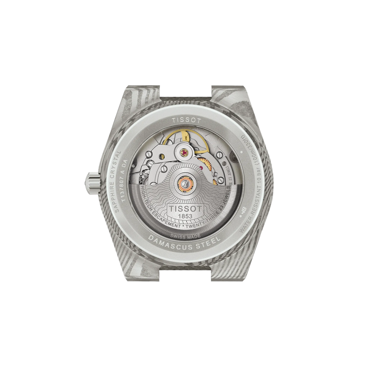 Часы Tissot PRX Damascus Steel 38 мм, цвет: Серый — фото 2