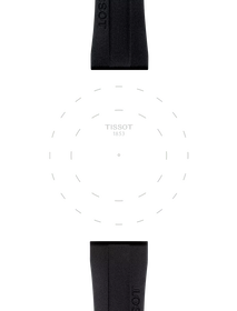Focus on the lugs of Tissot Official Black Rubber Strap Lugs 20 mm