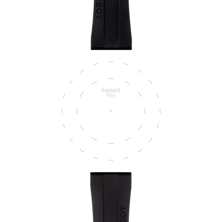Centrarse en las asas de Correa oficial Tissot de caucho negro 20 mm