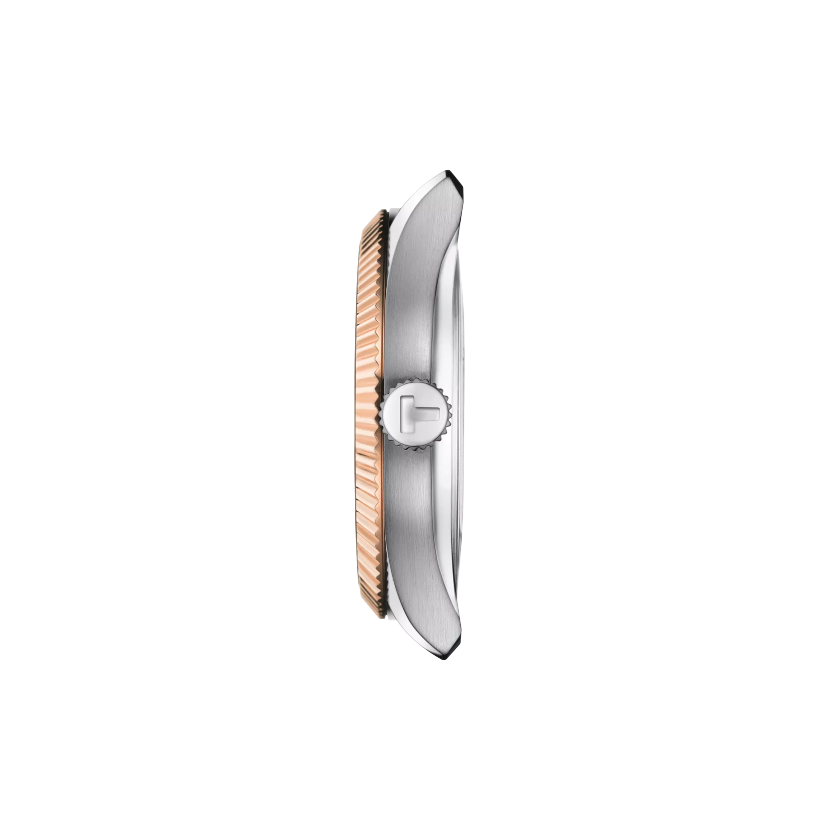 Profile view of the watch case Tissot Ballade Powermatic 80 Silicium