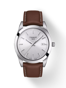 Front view of the watch Tissot Gentleman with shadow