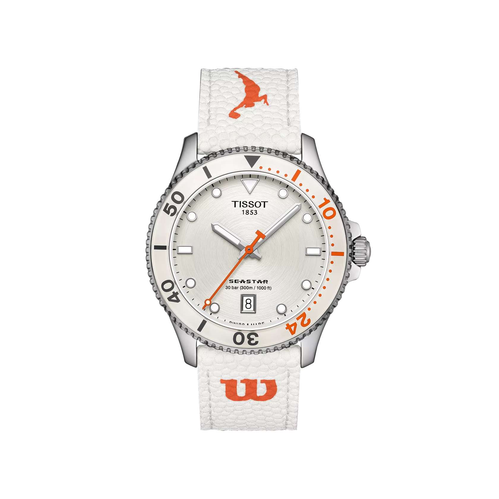 Front view of the watch Tissot Seastar Wilson WNBA 40mm