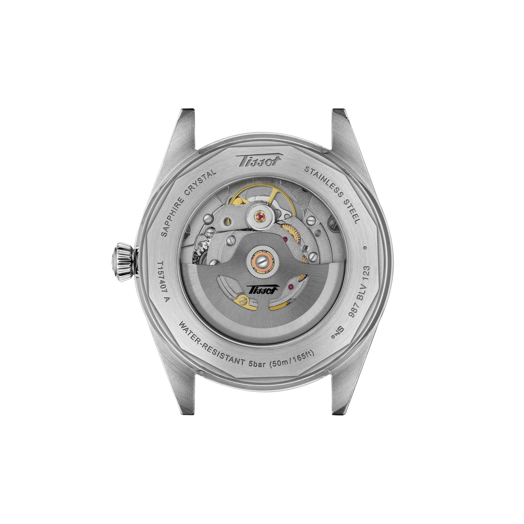 Vue arri&egrave;re du bo&icirc;tier de la montre Tissot Visodate 39mm