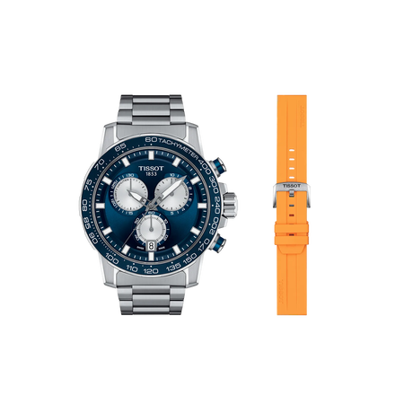 Front view of the watch Tissot Supersport NBA 2026 Championship Special Edition with shadow