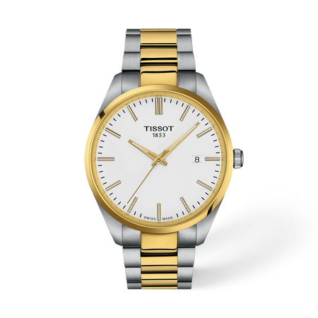 Front view of the watch Tissot PR 100 40mm with shadow