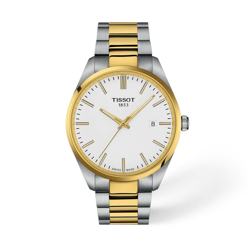 Vorderansicht der Uhr Tissot PR 100 40mm mit Schatten