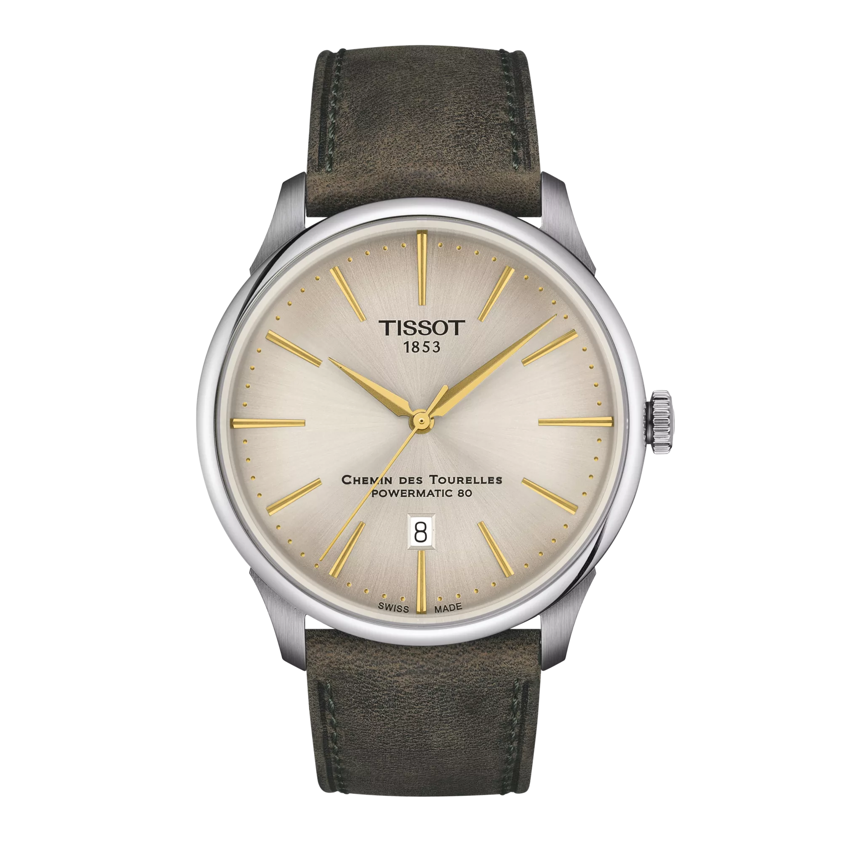 Front view of the watch 天梭杜魯爾系列42mm