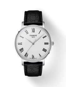 Front view of the watch Tissot Everytime 40mm with shadow