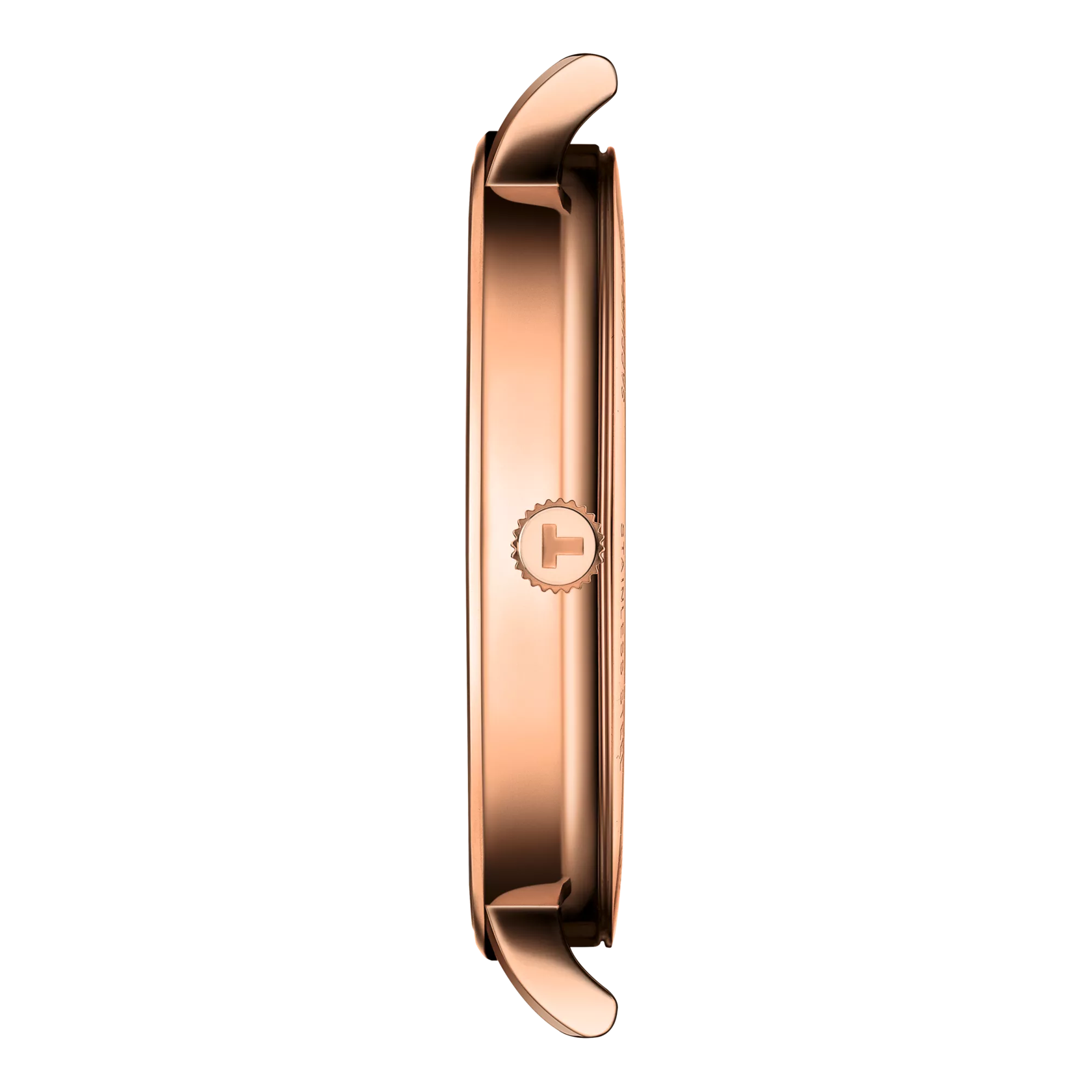 Profile view of the watch case Tissot Everytime 40mm
