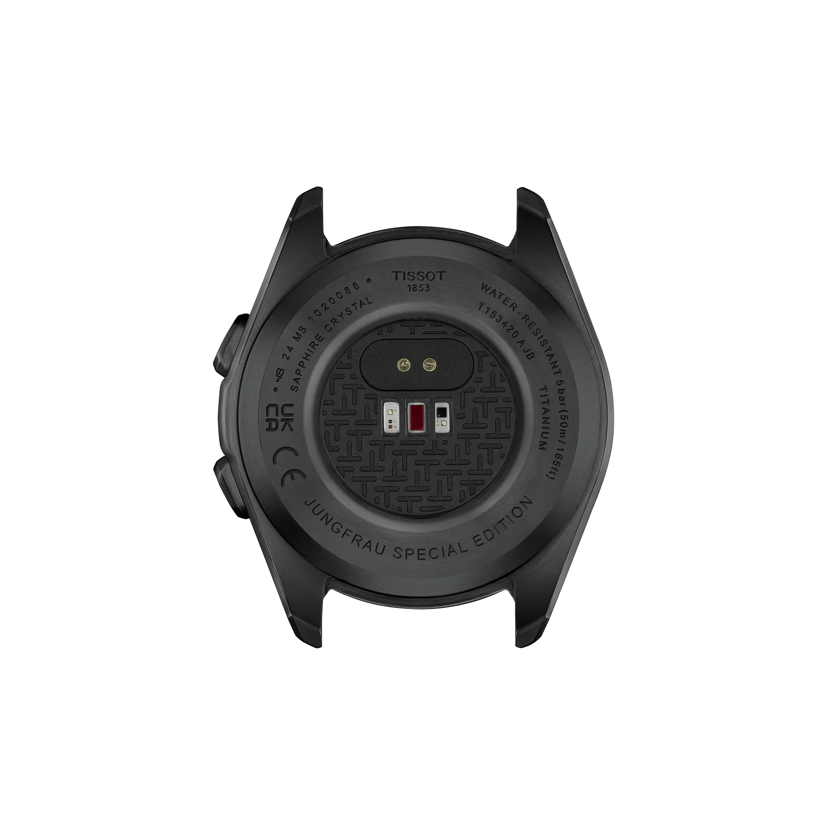 시계 케이스 뒷면 보기 티쏘 T-터치 커넥트 스포츠 융프라우