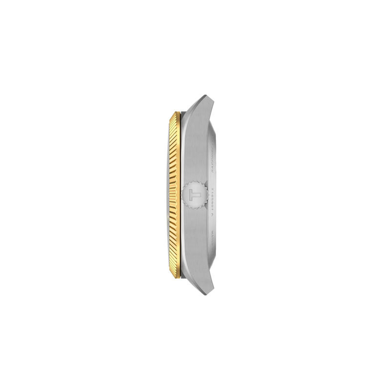 Profile view of the watch case Tissot Gentleman Gold Bezel 38mm