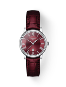 Front view of the watch Tissot Carson Premium 30mm with shadow