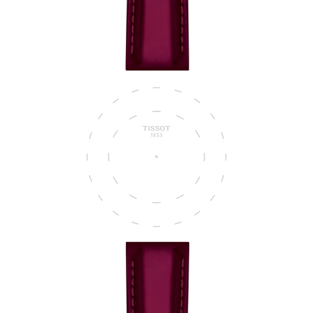 Focus on the lugs of Tissot Official Red Synthetic Strap Lugs 18 mm