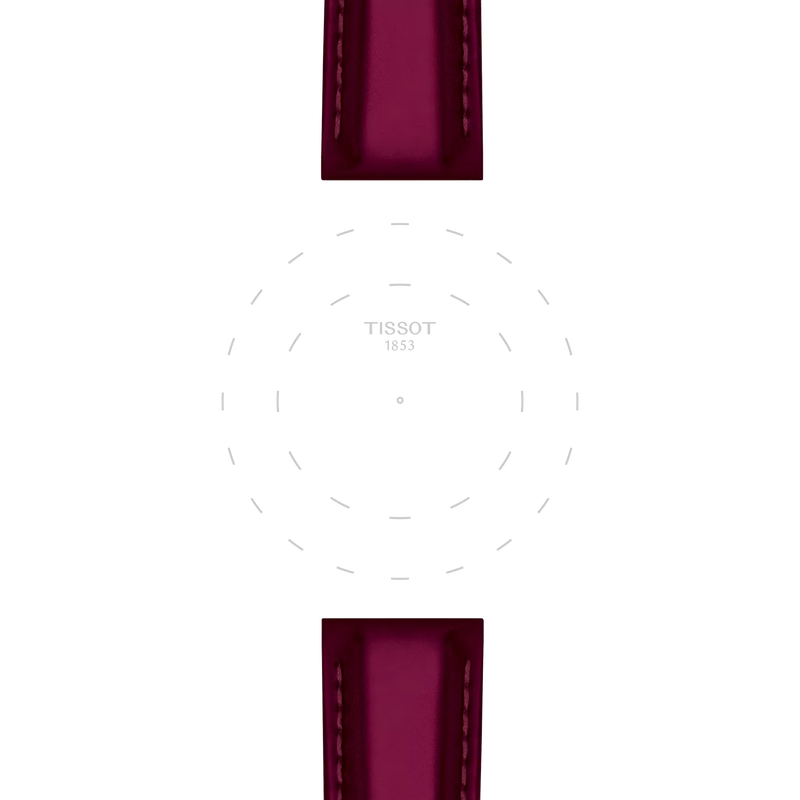 Focus on the lugs of Bracelet Officiel Tissot Synthétique Rouge Entre-cornes 18 mm