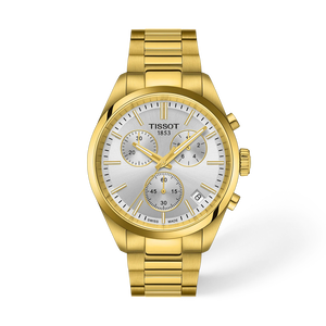 Front view of the watch Tissot PR 100 40mm with shadow