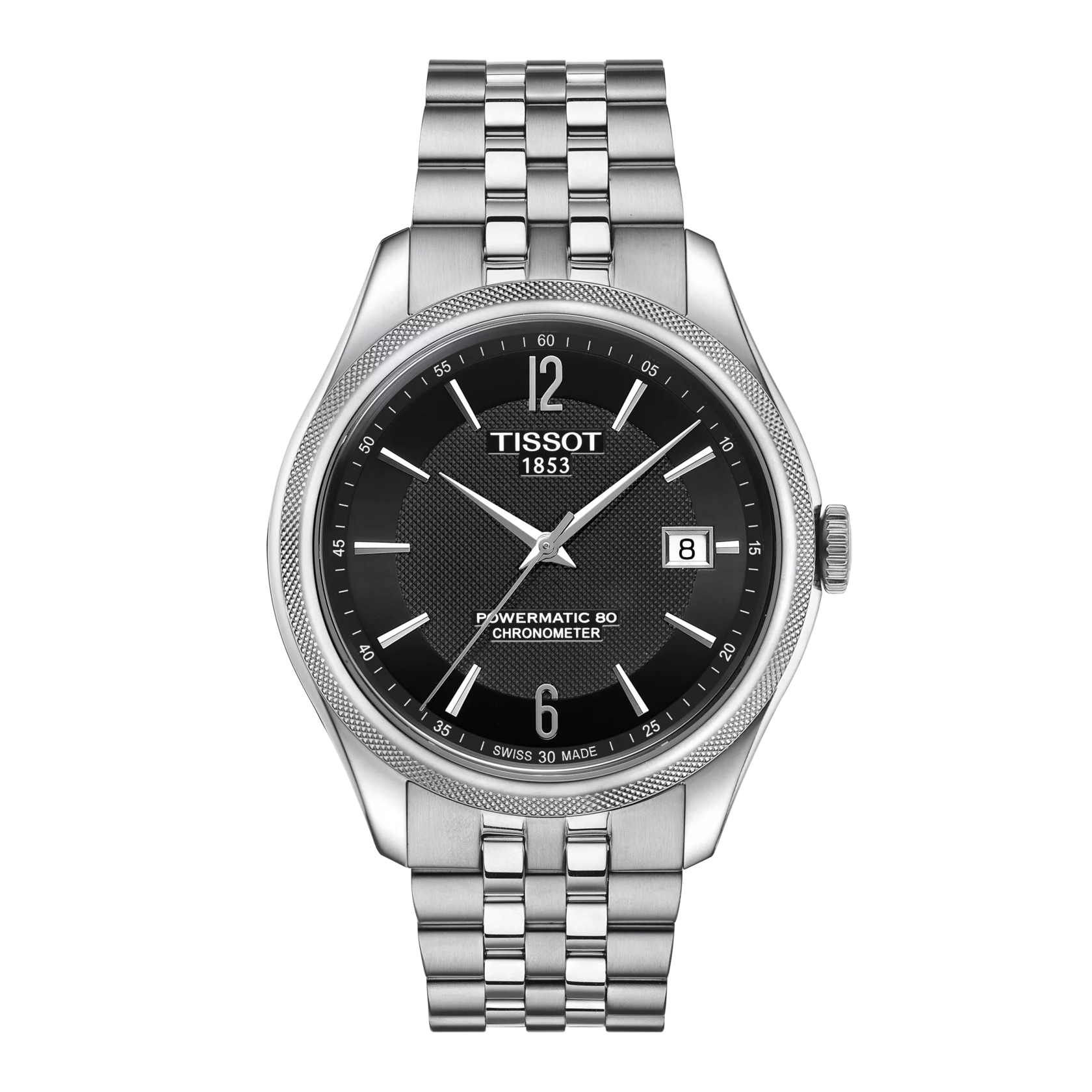 Front view of the watch Tissot Ballade Powermatic 80 COSC
