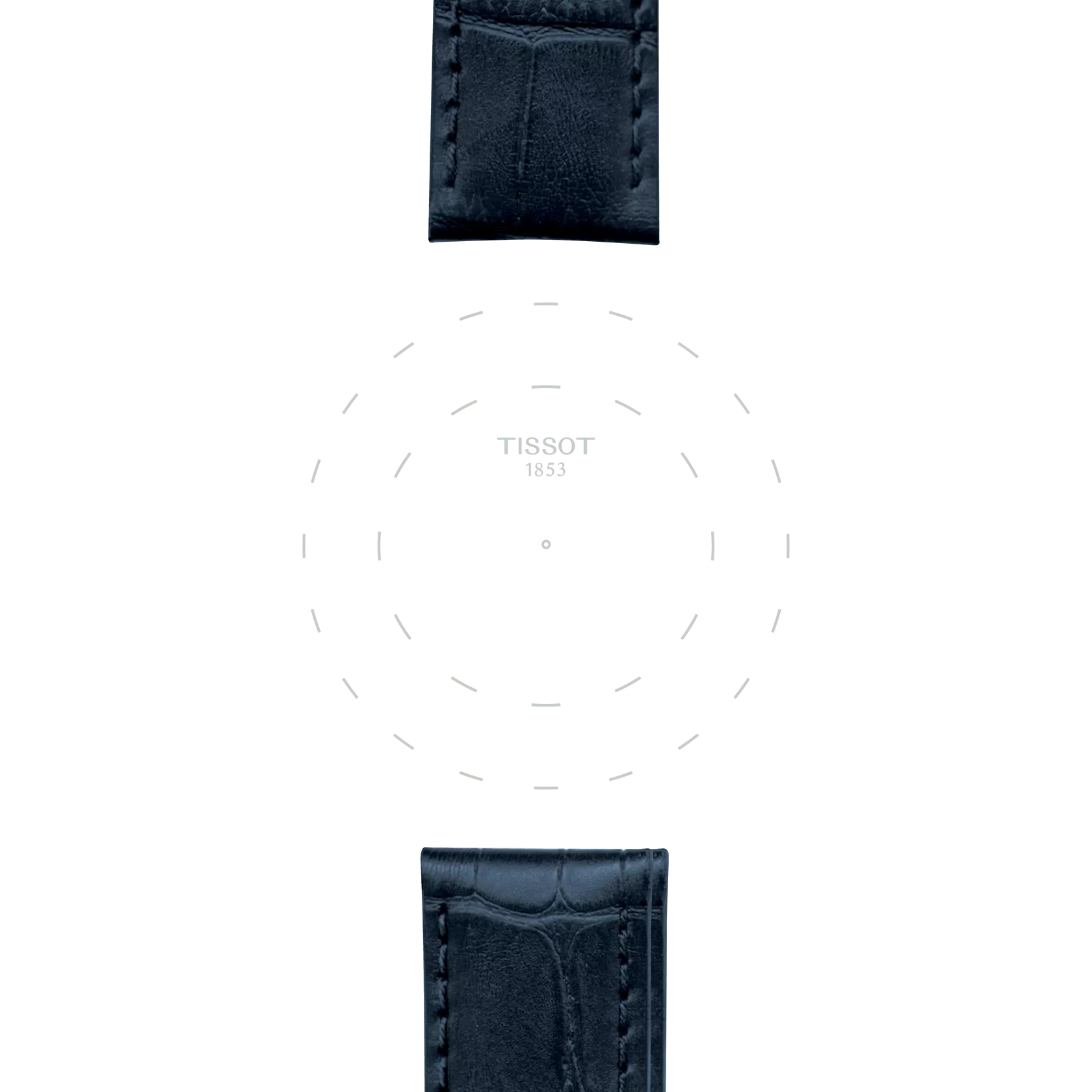 TISSOT ブルー レザーストラップ 19mmのラグのフォーカス