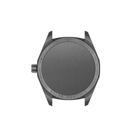 Vue arri&egrave;re du bo&icirc;tier de la montre Tissot PRC 100 Solar 39mm