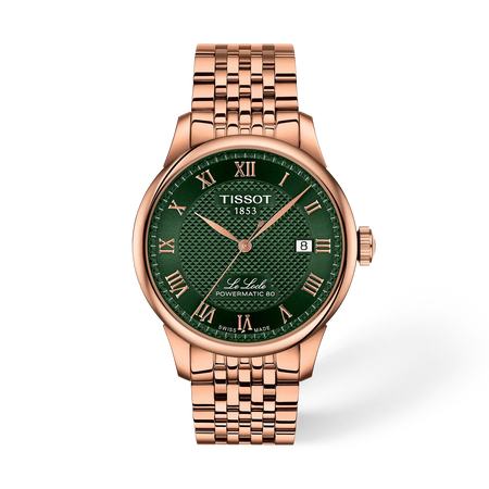 Front view of the watch 天梭力洛克系列39.3mm with shadow