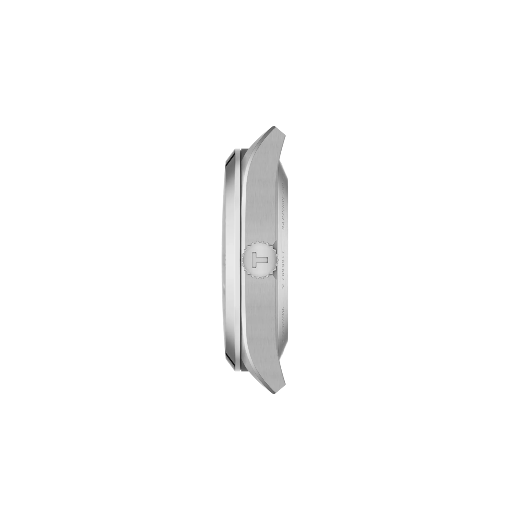 Profile view of the watch case Tissot Gentleman 38mm