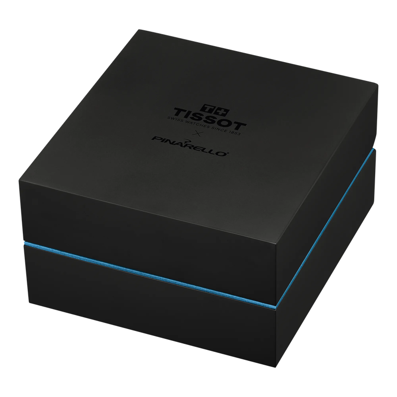 Front view of the watch Tissot Pinarello 43mm with opened