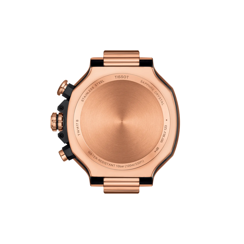 Rückansicht des Gehäuses der Uhr Tissot T-Race 45mm