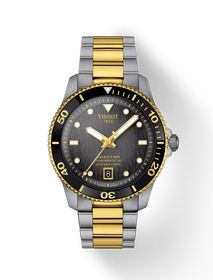 Front view of the watch Tissot Seastar 1000 40mm with shadow