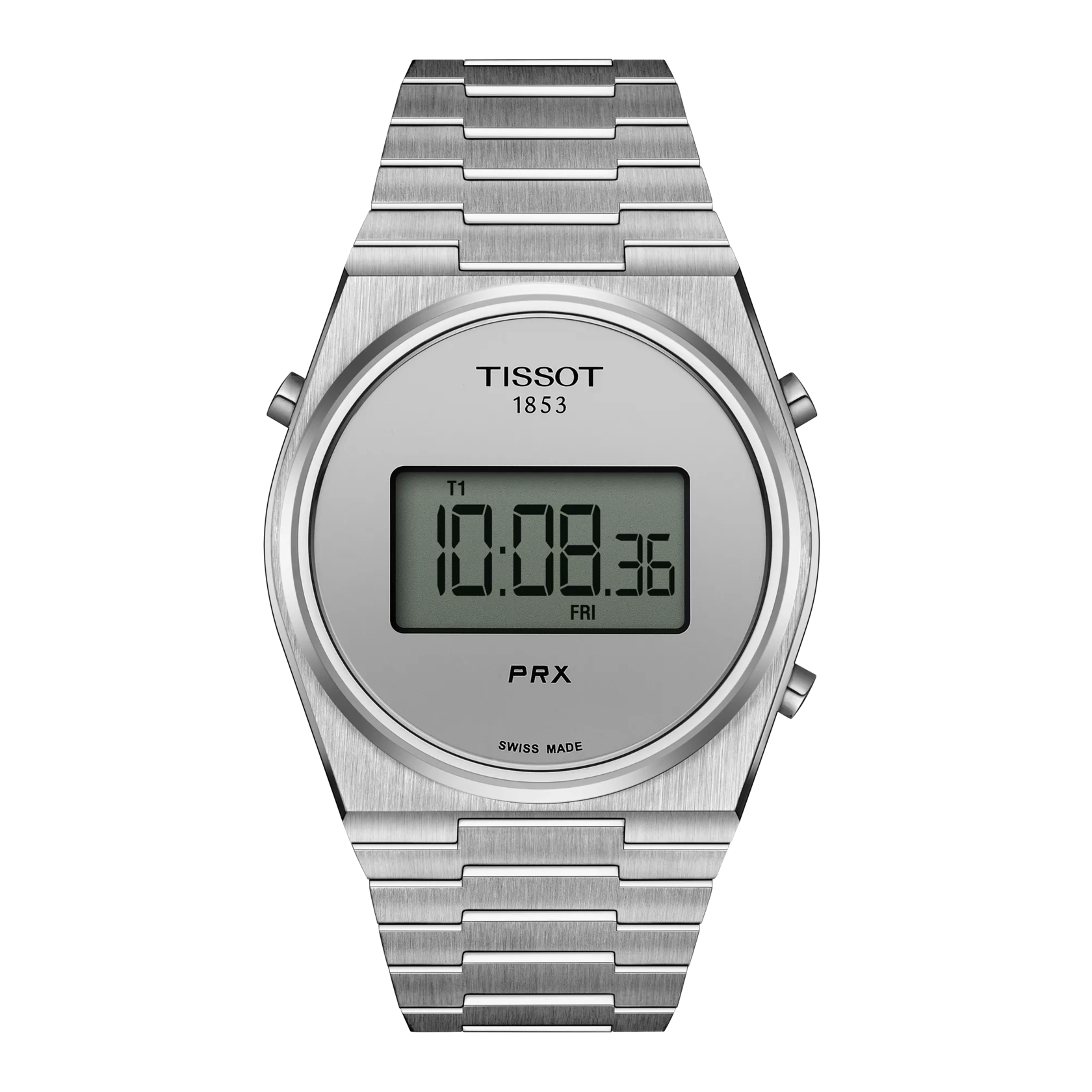 Front view of the watch Tissot PRX Digital