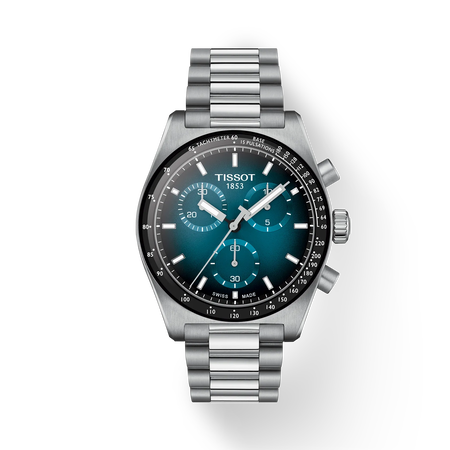 Front view of the watch Tissot PR516 40mm with shadow