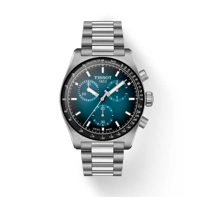 Front view of the watch Tissot PR516 40mm with shadow