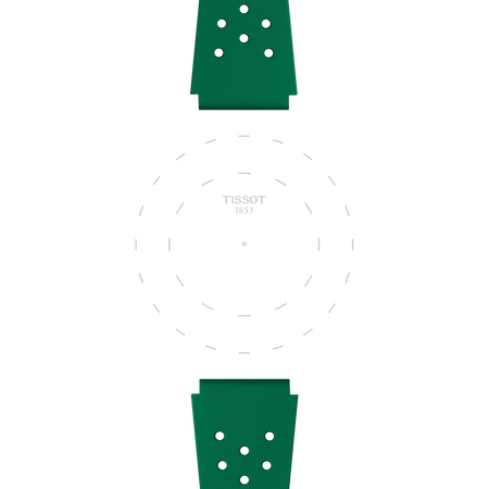 Zoom sur l'entre-corne de Bracelet Officiel Tissot Sideral Caoutchouc Vert