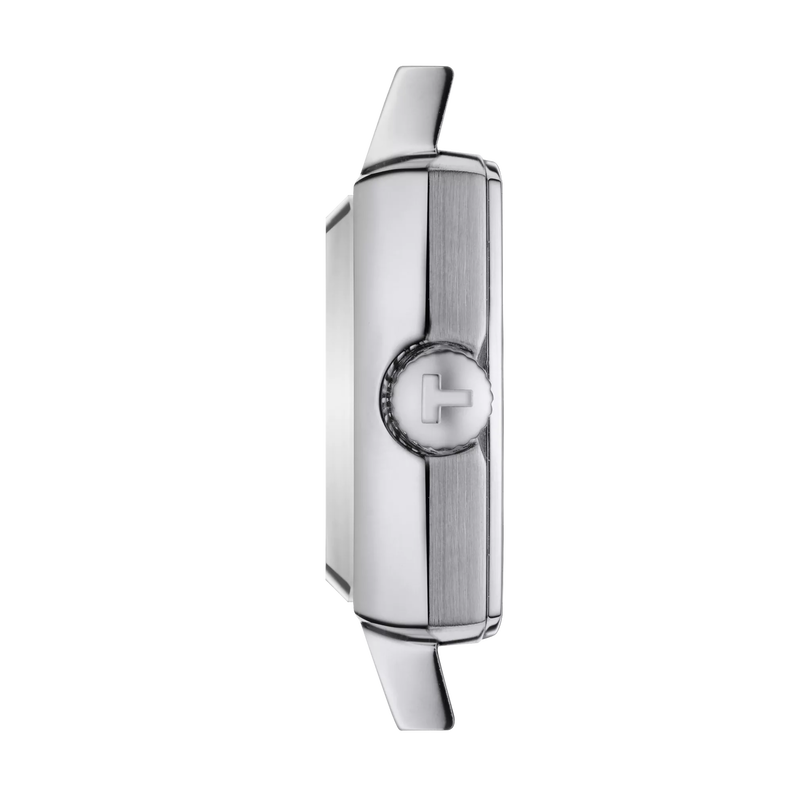 Profile view of the watch case Tissot Lovely Square Valentines
