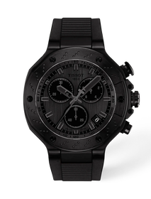 Front view of the watch Tissot T-Race 45mm with shadow