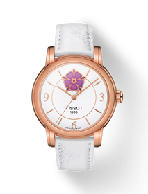 Front view of the watch Tissot Lady Heart Flower Powermatic 80 with shadow