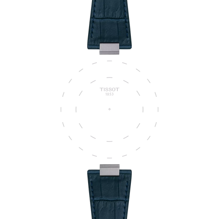 Focus on the lugs of Tissot Official Dark Blue PRX 40mm Leather Strap