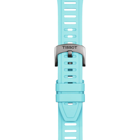 Zoom on Tissot Official Ice Blue Silicone Strap Lugs 21 mm XS