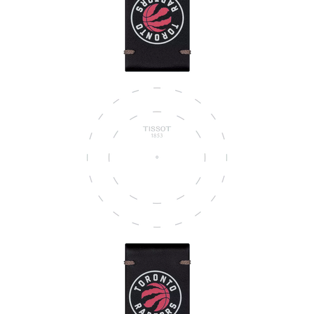 Focus on the lugs of Tissot Official Black Leather Strap Lugs 22 mm