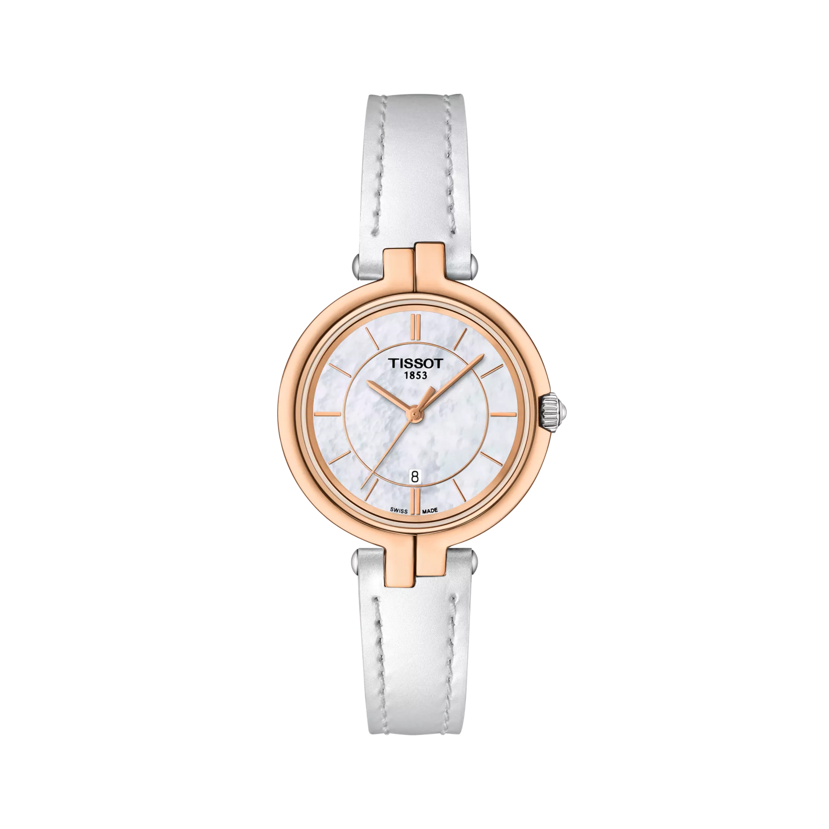 Vooraanzicht van het horloge Tissot Flamingo