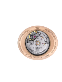 Back view of the watch case Tissot Glamorous Lady Automatic 18K Gold