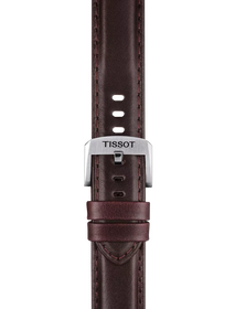 Zoom on Tissot Official Brown Leather Strap Lugs 20 mm