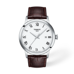 Vooraanzicht van het horloge Tissot Classic Dream 42mm met schaduw