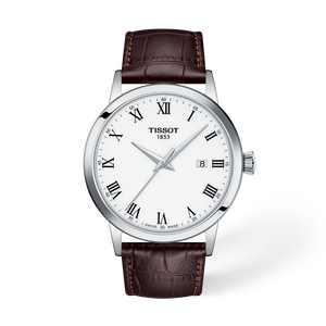 Vorderansicht der Uhr Tissot Classic Dream 42mm mit Schatten