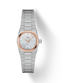 Front view of the watch Tissot PRX 25mm with shadow