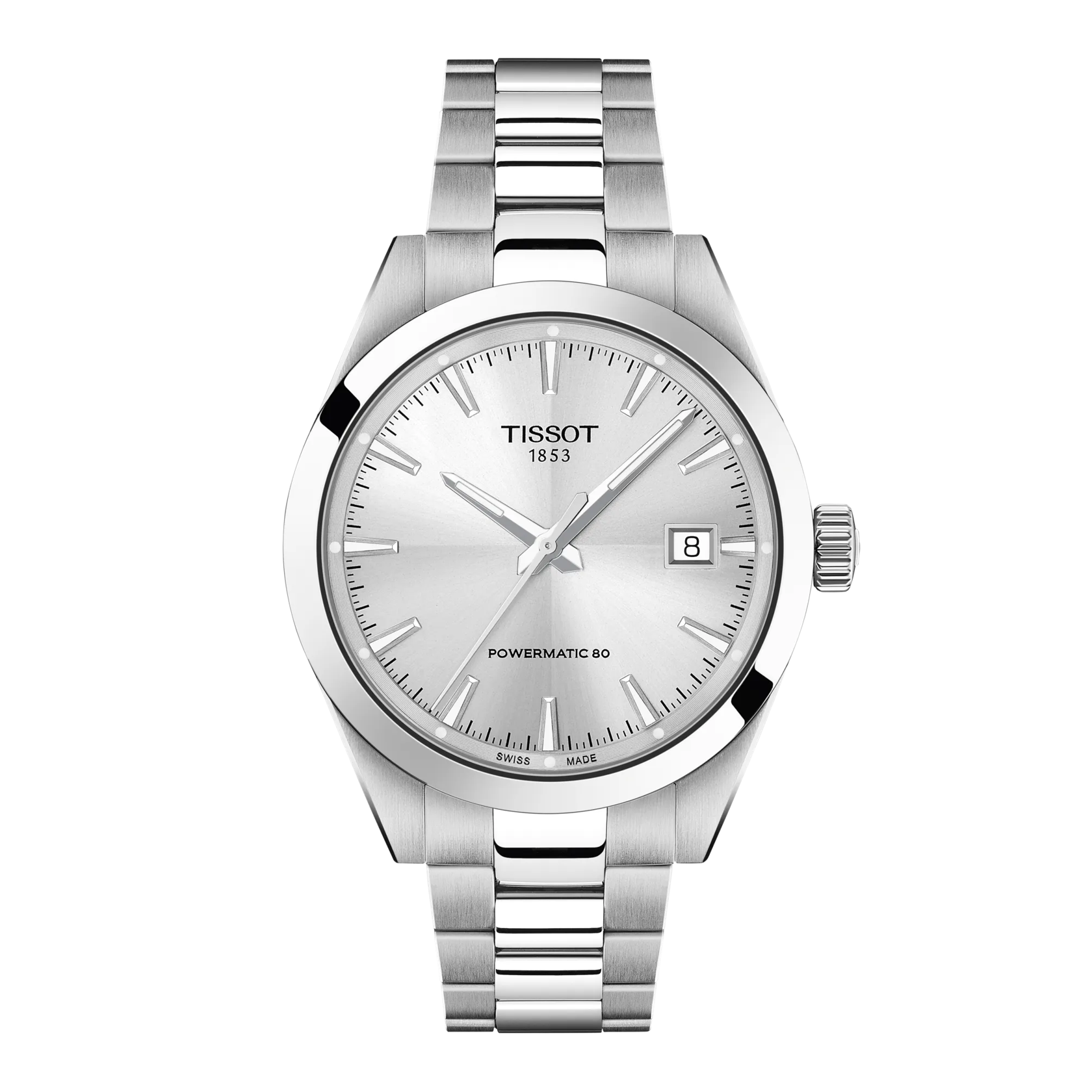 Front view of the watch Tissot Gentleman 38mm